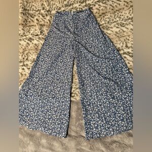 SHEIN Blue Floral Wide Leg Pants